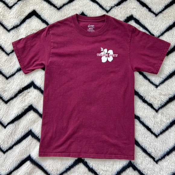 Trader Joe’s crew shirt w/short sleeves GUC Burgundy red. - Picture 2 of 5